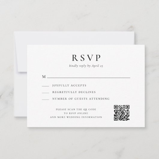Simple Modern Wedding 出欠カード (正面)