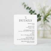Simple Modern Wedding Details Enclosure card エンクロージャーカード (スタンド正面)