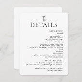 Simple Modern Wedding Details Enclosure card エンクロージャーカード (正面/裏面)