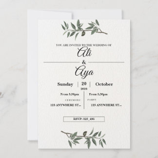 Simple Modern Wedding Invitation | Clean Minimal D シーズンカード