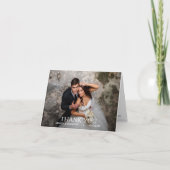 Simple Modern Wedding Photo Thank You サンキューカード (正面)