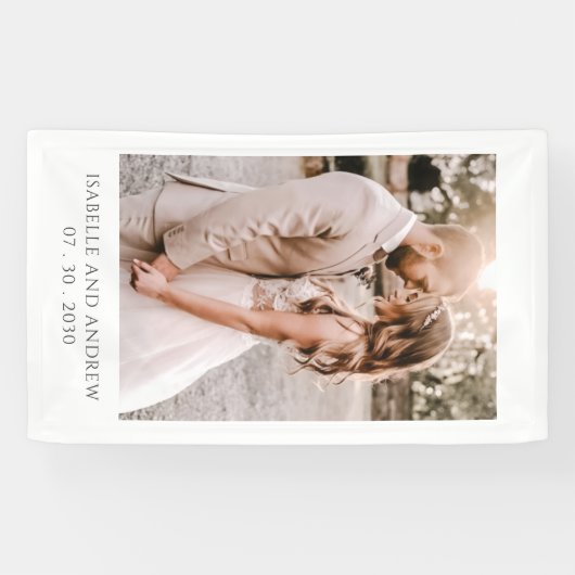 Simple Modern Wedding Photo Wedding Reception 横断幕 (横)