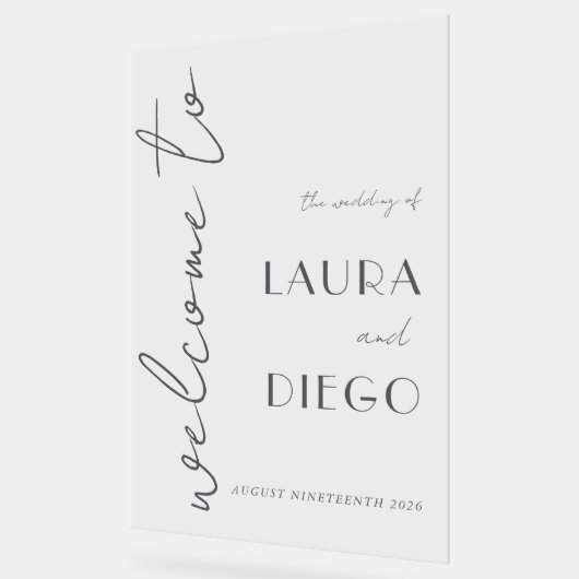 Simple Modern Wedding Welcome Sign アクリルサイン (傾斜)