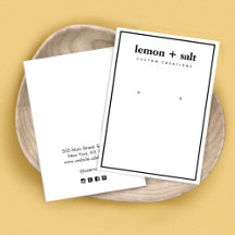 Simple Modern White Border  Earring Display Card