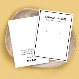 Simple Modern White Border  Earring Display Card