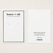 Simple Modern White Border  Earring Display Card (正面&裏面)