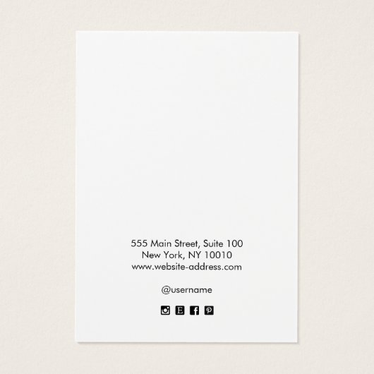 Simple Modern White Border  Earring Display Card (裏面)