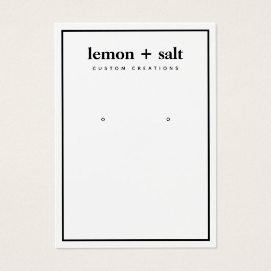 Simple Modern White Border  Earring Display Card (正面)