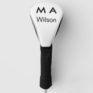 Simple monogram add your name letter man minimal   ゴルフヘッドカバー