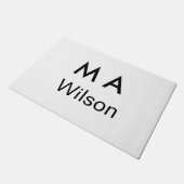 Simple monogram add your name letter man minimal   ドアマット (アングル)