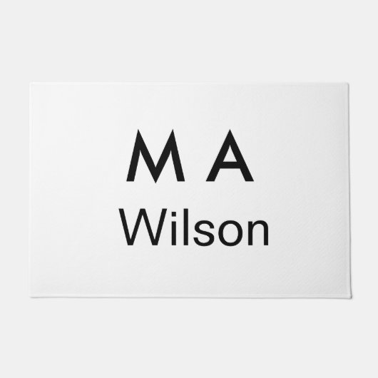 Simple monogram add your name letter man minimal   ドアマット (正面)
