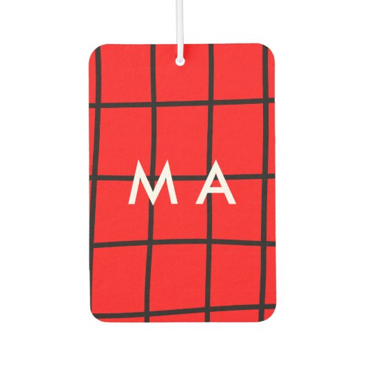 Simple monogram add your name letter man minimal t カーエアーフレッシュナー (正面)
