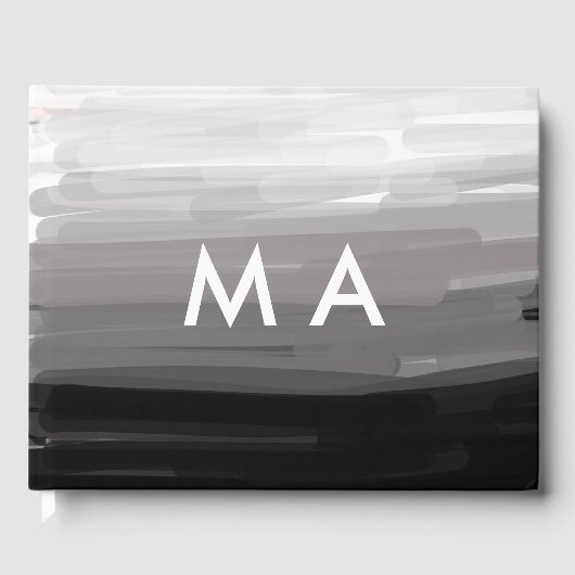 Simple monogram add your name letter man minimal t ゲストブック (正面)