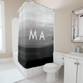 Simple monogram add your name letter man minimal t シャワーカーテン (インサイチュ)