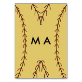 Simple monogram add your name letter man minimal t テーブルナンバー (裏面)