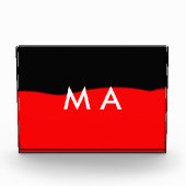 Simple monogram add your name letter man minimal t フォトブロック (正面)