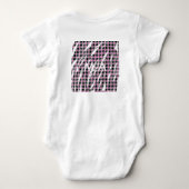 Simple monogram add your name letter man minimal t ベビーボディスーツ (裏面)