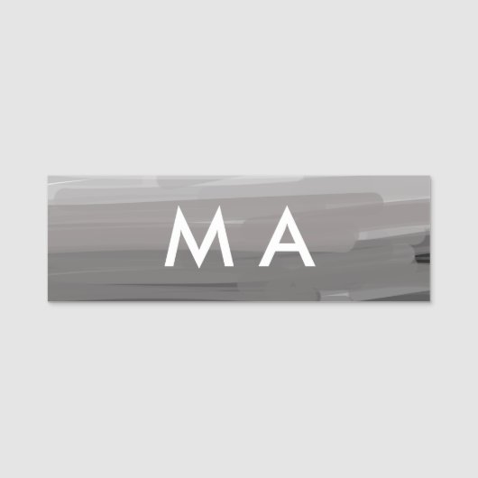 Simple monogram add your name letter man minimal t 名札 (正面)