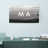 Simple monogram add your name letter man minimal t 横断幕 (トレードショー)