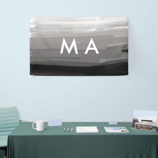 Simple monogram add your name letter man minimal t 横断幕 (トレードショー)