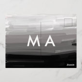 Simple monogram add your name letter man minimal t 箔招待状ポストカード (裏面)