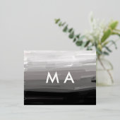 Simple monogram add your name letter man minimal t 箔招待状ポストカード (立ち正面)