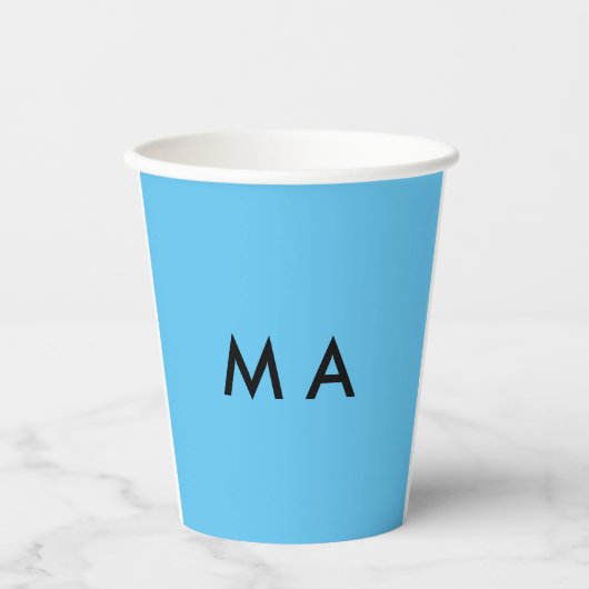 Simple monogram add your name letter man minimal t 紙コップ (正面)