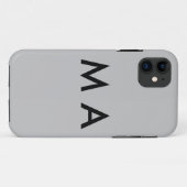 Simple monogram add your name letter man minimal t Case-Mate iPhoneケース (裏面(横))