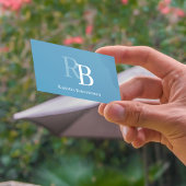 Simple Monogram Blue QR Code | Connect with Me 名刺