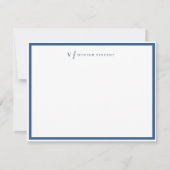 Simple Monogram Border Personalized Stationery ノートカード (正面)
