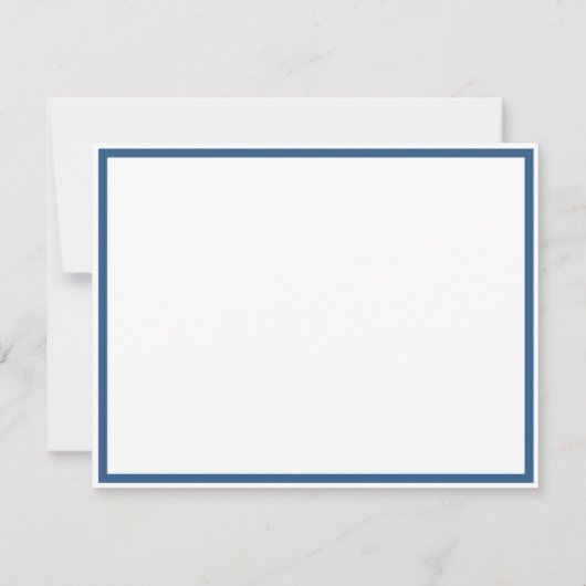 Simple Monogram Border Personalized Stationery ノートカード (裏面)
