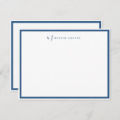 Simple Monogram Border Personalized Stationery ノートカード (正面/裏面)