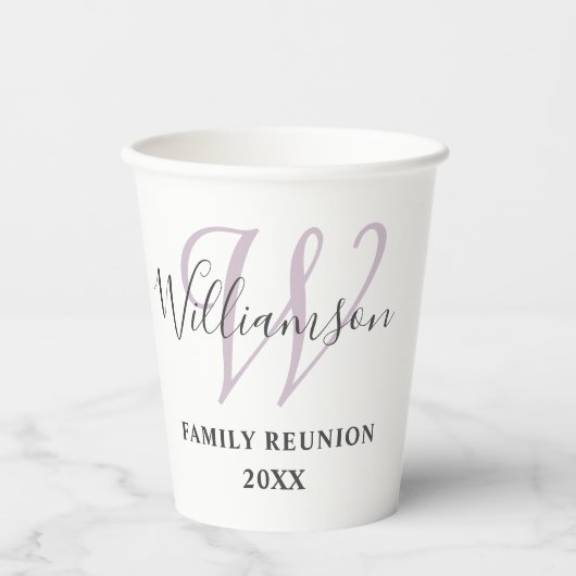 Simple Monogram Family Reunion   紙コップ (正面)
