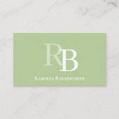 Simple Monogram Green QR Code | Connect with Me 名刺 (正面)