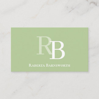 Simple Monogram Green QR Code | Connect with Me 名刺