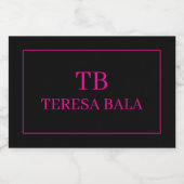 Simple Monogram Initial Custom Text QR label リキュールボトルラベル (シングルラベル)