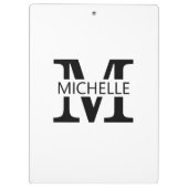 Simple Monogram Name with Initial クリップボード (裏面)