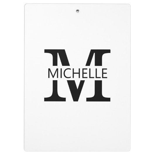 Simple Monogram Name with Initial クリップボード (裏面)