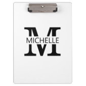 Simple Monogram Name with Initial クリップボード (正面)