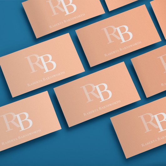 Simple Monogram Peach QR Code | Connect with Me 名刺