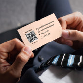 Simple Monogram Peach QR Code | Connect with Me 名刺