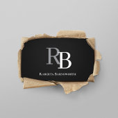 Simple Monogram QR Code Black | Connect with Me 名刺