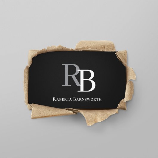 Simple Monogram QR Code Black | Connect with Me 名刺