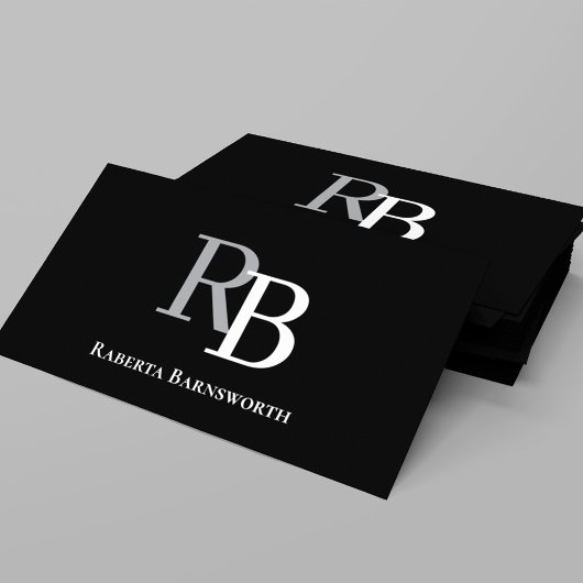 Simple Monogram QR Code Black | Connect with Me 名刺