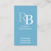 Simple Monogram QR Code Blue | Connect with Me 名刺 (正面)