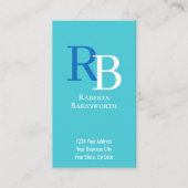 Simple Monogram QR Code Blue | Connect with Me 名刺 (正面)