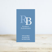 Simple Monogram QR Code Blue | Connect with Me 名刺