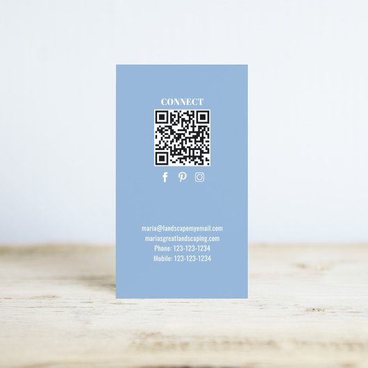 Simple Monogram QR Code Blue | Connect with Me 名刺
