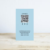 Simple Monogram QR Code Blue | Connect with Me 名刺