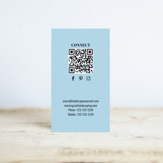 Simple Monogram QR Code Blue | Connect with Me 名刺